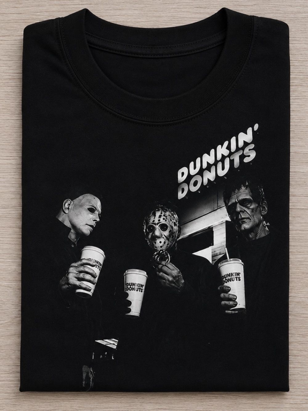 Black Dunkin Donuts Graphic Short-Sleeve Tee - Men's Casual Crewneck